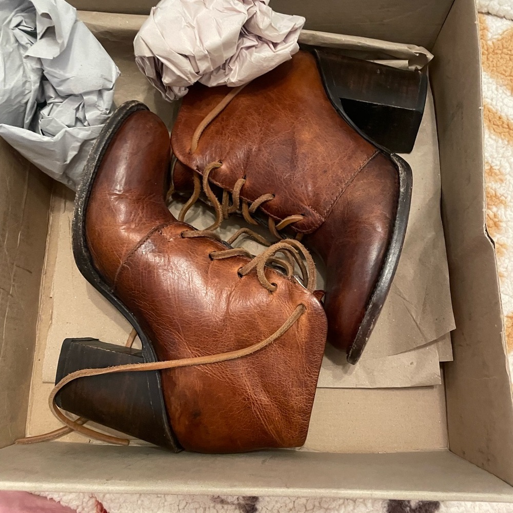 Freebird Beck Cognac Brown Leather Ankle Boots - Picture 4 of 6
